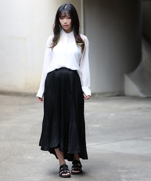 ARCANUM DESIGN（アルカナムデザイン）の「ARL 3WAYシアーシャツ×ヘリンボーンＴシャツ（Tシャツ/カットソー・レディース・ホワイト/ブラック・FREE）」の4枚目の写真