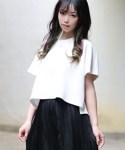 ARCANUM DESIGN（アルカナムデザイン）の「ARL 3WAYシアーシャツ×ヘリンボーンＴシャツ（Tシャツ/カットソー・レディース・ホワイト/ブラック・FREE）」の5枚目の写真