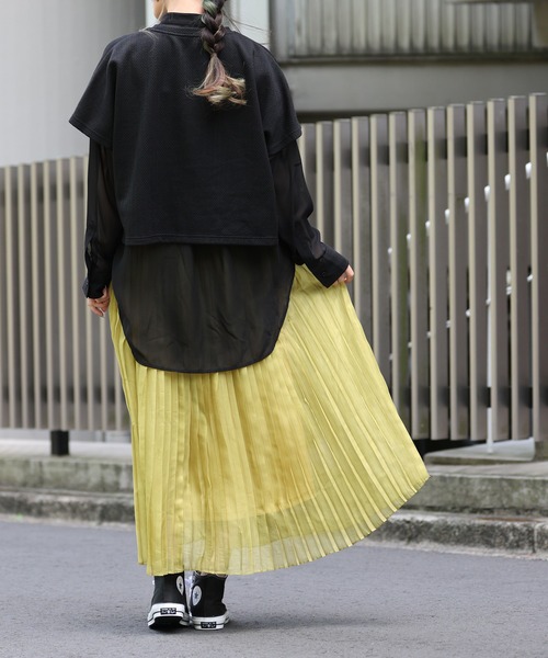 ARCANUM DESIGN（アルカナムデザイン）の「ARL 3WAYシアーシャツ×ヘリンボーンＴシャツ（Tシャツ/カットソー・レディース・ホワイト/ブラック・FREE）」の11枚目の写真