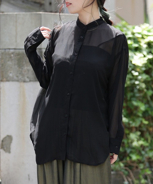 ARCANUM DESIGN（アルカナムデザイン）の「ARL 3WAYシアーシャツ×ヘリンボーンＴシャツ（Tシャツ/カットソー・レディース・ホワイト/ブラック・FREE）」の16枚目の写真