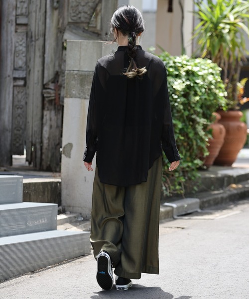 ARCANUM DESIGN（アルカナムデザイン）の「ARL 3WAYシアーシャツ×ヘリンボーンＴシャツ（Tシャツ/カットソー・レディース・ホワイト/ブラック・FREE）」の19枚目の写真