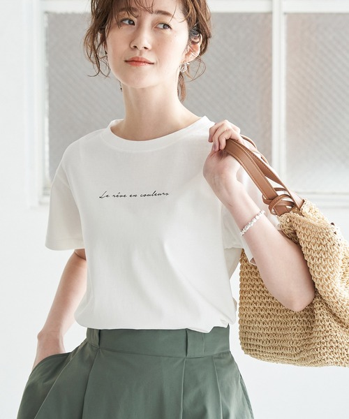 ROPE' PICNIC（ロペピクニック）の「コンパクトTシャツ（Tシャツ/カットソー・レディース・ブラック/ホワイト・38/40）」の2枚目の写真