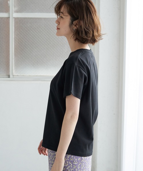 ROPE' PICNIC（ロペピクニック）の「コンパクトTシャツ（Tシャツ/カットソー・レディース・ブラック/ホワイト・38/40）」の3枚目の写真