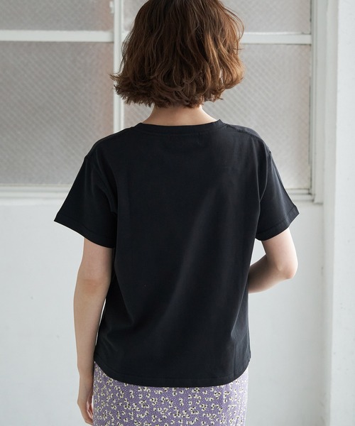 ROPE' PICNIC（ロペピクニック）の「コンパクトTシャツ（Tシャツ/カットソー・レディース・ブラック/ホワイト・38/40）」の5枚目の写真