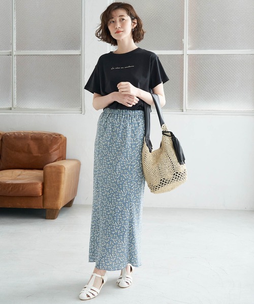 ROPE' PICNIC（ロペピクニック）の「コンパクトTシャツ（Tシャツ/カットソー・レディース・ブラック/ホワイト・38/40）」の4枚目の写真