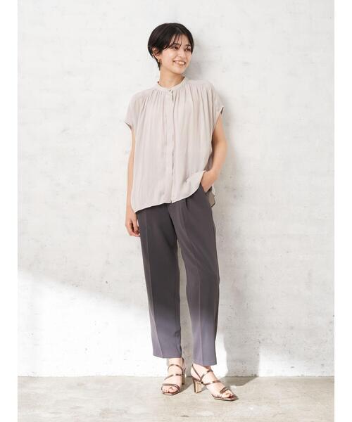 YECCA VECCA(イェッカヴェッカ)の「・タックスリムストレートパンツ*(その他パンツ・レディース・チャコールグレー/グリーン系その他3/ライトグレー・M/S)」の8枚目の写真