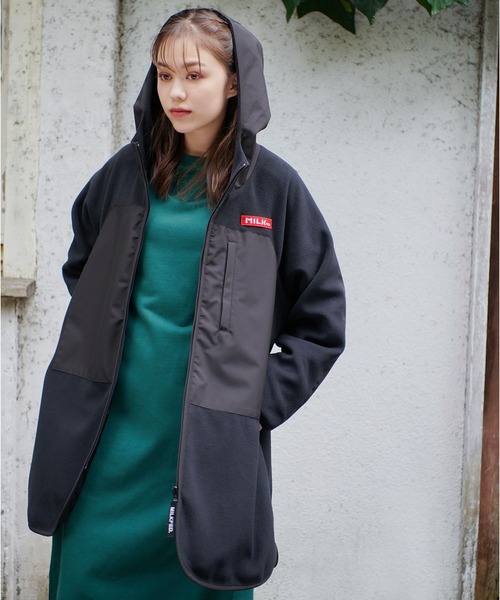 MILKFED.（ミルクフェド）の「HOODED FLEECE LONG JACKET（ブルゾン 