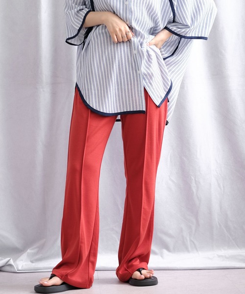 ＡＮＤＪ（アンドジェイ）の「センターシームプレスセミフレアカラーパンツ　スラックス　パンツ（スラックス・レディース・グリーン/レッド/ピンク/ブルー・M）」の4枚目の写真