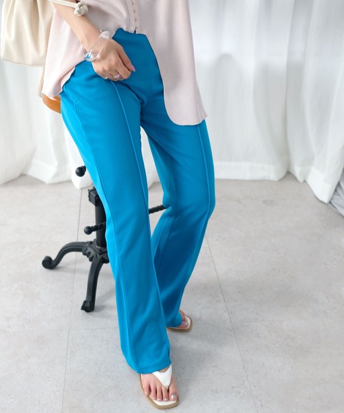 ＡＮＤＪ（アンドジェイ）の「センターシームプレスセミフレアカラーパンツ　スラックス　パンツ（スラックス・レディース・グリーン/レッド/ピンク/ブルー・M）」の10枚目の写真