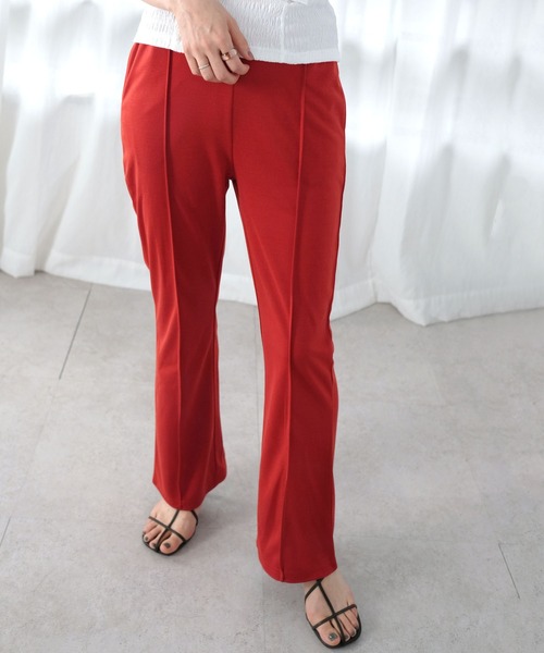 ＡＮＤＪ（アンドジェイ）の「センターシームプレスセミフレアカラーパンツ　スラックス　パンツ（スラックス・レディース・グリーン/レッド/ピンク/ブルー・M）」の5枚目の写真