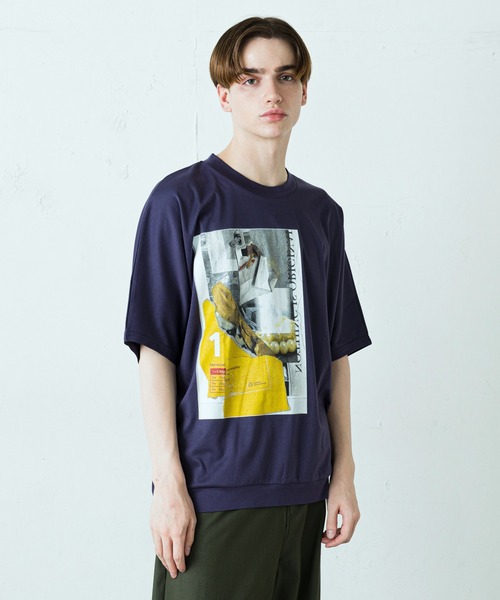 Lui's(ルイス)の「パールプリントドルマンBIGTシャツ(Tシャツ/カットソー・メンズ・ホワイト/ブラック/パープル・FREE)」の3枚目の写真