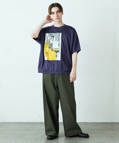 Lui's(ルイス)の「パールプリントドルマンBIGTシャツ(Tシャツ/カットソー・メンズ・ホワイト/ブラック/パープル・FREE)」の7枚目の写真