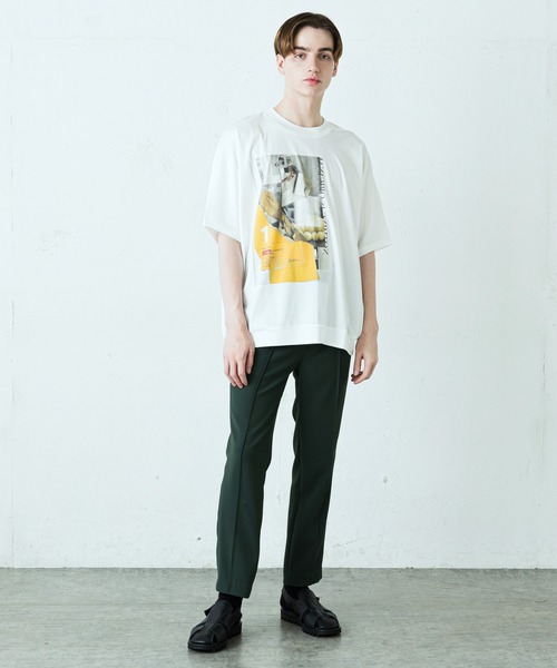 Lui's(ルイス)の「パールプリントドルマンBIGTシャツ(Tシャツ/カットソー・メンズ・ホワイト/ブラック/パープル・FREE)」の6枚目の写真