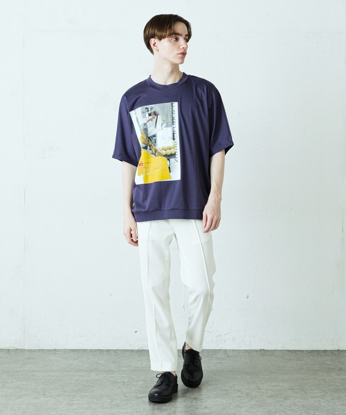 Lui's(ルイス)の「パールプリントドルマンBIGTシャツ(Tシャツ/カットソー・メンズ・ホワイト/ブラック/パープル・FREE)」の10枚目の写真