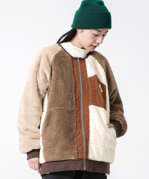 KRIFF MAYER Lady's Collection(クリフメイヤーレディースコレクション)の「ひっくりノーカラーJK(ノーカラージャケット・レディース・ブラック/ベージュ/カーキ/ライトブラウン/セージグリーン・MEDIUM/LARGE)」の3枚目の写真