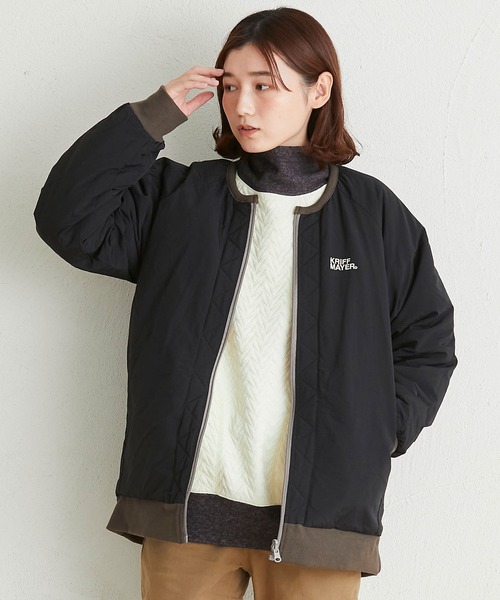 KRIFF MAYER Lady's Collection(クリフメイヤーレディースコレクション)の「ひっくりノーカラーJK(ノーカラージャケット・レディース・ブラック/ベージュ/カーキ/ライトブラウン/セージグリーン・MEDIUM/LARGE)」の14枚目の写真