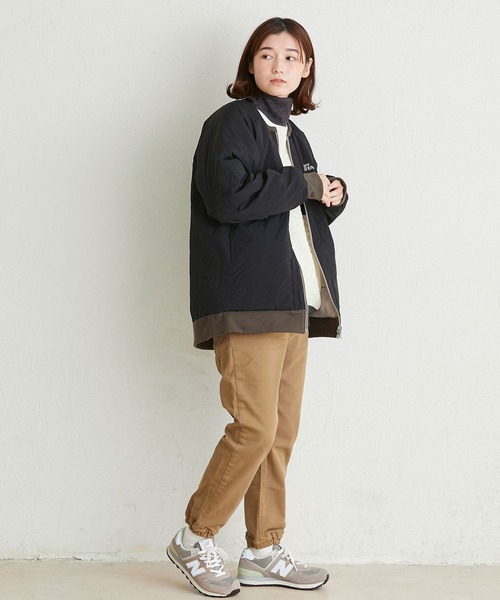 KRIFF MAYER Lady's Collection(クリフメイヤーレディースコレクション)の「ひっくりノーカラーJK(ノーカラージャケット・レディース・ブラック/ベージュ/カーキ/ライトブラウン/セージグリーン・MEDIUM/LARGE)」の15枚目の写真
