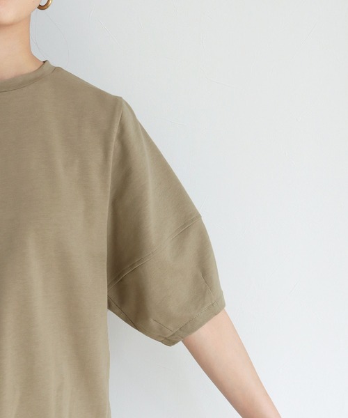 HER CLOSET（ハークローゼット）の「【shemoshelly】ランタンスリーブTシャツ（Tシャツ/カットソー・レディース・ホワイト/ブラック/カーキ/ブルー/アッシュブラウン・M）」の9枚目の写真