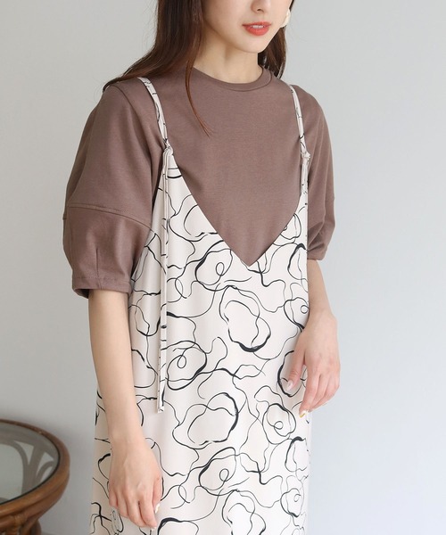 HER CLOSET（ハークローゼット）の「【shemoshelly】ランタンスリーブTシャツ（Tシャツ/カットソー・レディース・ホワイト/ブラック/カーキ/ブルー/アッシュブラウン・M）」の19枚目の写真