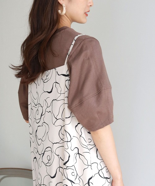 HER CLOSET（ハークローゼット）の「【shemoshelly】ランタンスリーブTシャツ（Tシャツ/カットソー・レディース・ホワイト/ブラック/カーキ/ブルー/アッシュブラウン・M）」の7枚目の写真