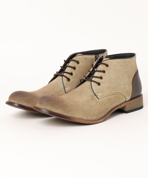 HIDEAWAYS NICOLE（ハイダウェイニコル）の「ファブリックチャッカブーツ（ブーツ・メンズ・チャコールグレー/ネイビー/ダークブラウン/ブラウン・26.0cm/27.0cm/25.0cm/26.5cm/27.5cm/25.5cm）」の3枚目の写真