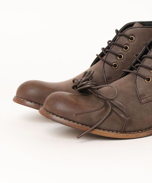 HIDEAWAYS NICOLE（ハイダウェイニコル）の「ファブリックチャッカブーツ（ブーツ・メンズ・チャコールグレー/ネイビー/ダークブラウン/ブラウン・26.0cm/27.0cm/25.0cm/26.5cm/27.5cm/25.5cm）」の9枚目の写真