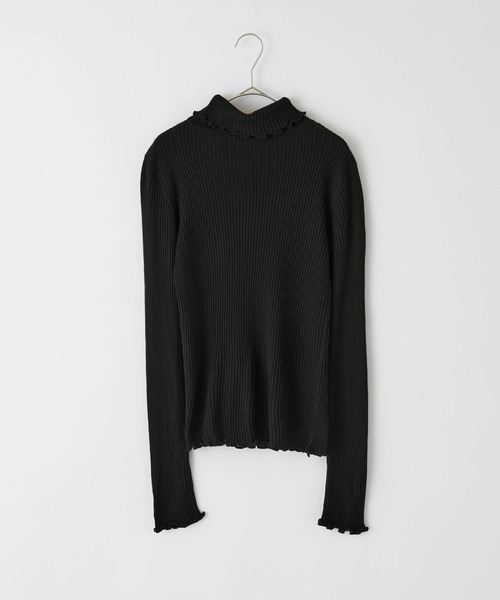 PURIL（ピュリル）の「【PURIL】リブメロータートルネックニット（ニット/セーター・レディース・ブラック/グリーン/アイボリー/モカ・S/M）」の10枚目の写真