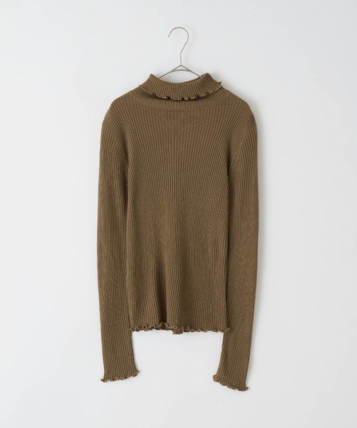 PURIL（ピュリル）の「【PURIL】リブメロータートルネックニット（ニット/セーター・レディース・ブラック/グリーン/アイボリー/モカ・S/M）」の11枚目の写真