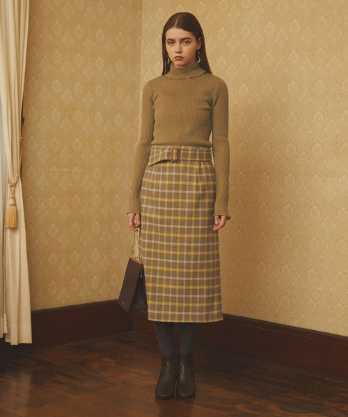 PURIL（ピュリル）の「【PURIL】リブメロータートルネックニット（ニット/セーター・レディース・ブラック/グリーン/アイボリー/モカ・S/M）」の22枚目の写真