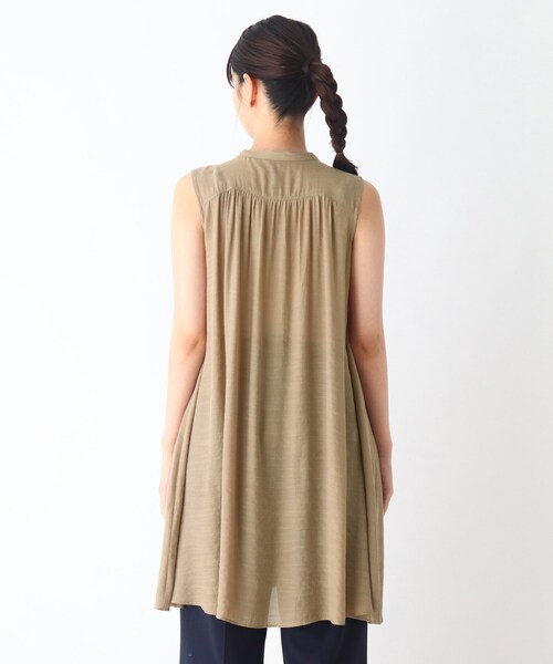 Cutie Blonde(キューティーブロンド)の「◆【S-L】スラブノースリギャザーワンピース(ワンピース・レディース・ライトベージュ/ネイビー/マスタード・01/03/02)」の10枚目の写真