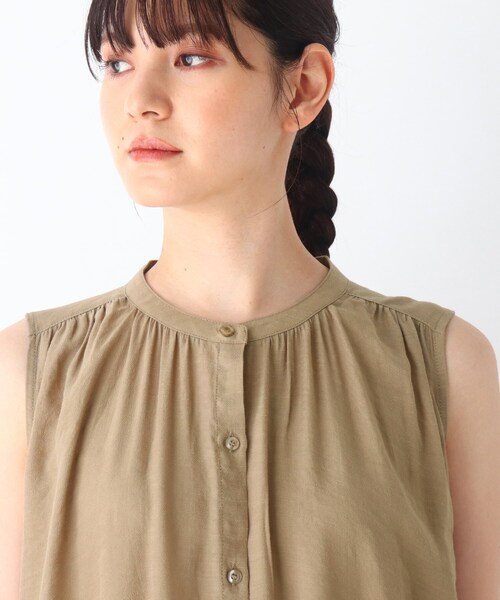 Cutie Blonde(キューティーブロンド)の「◆【S-L】スラブノースリギャザーワンピース(ワンピース・レディース・ライトベージュ/ネイビー/マスタード・01/03/02)」の8枚目の写真