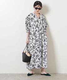 UNITED ARROWS | ＜UNITED ARROWS＞C フラワープリント 5分袖 ワンピース W(ワンピース)