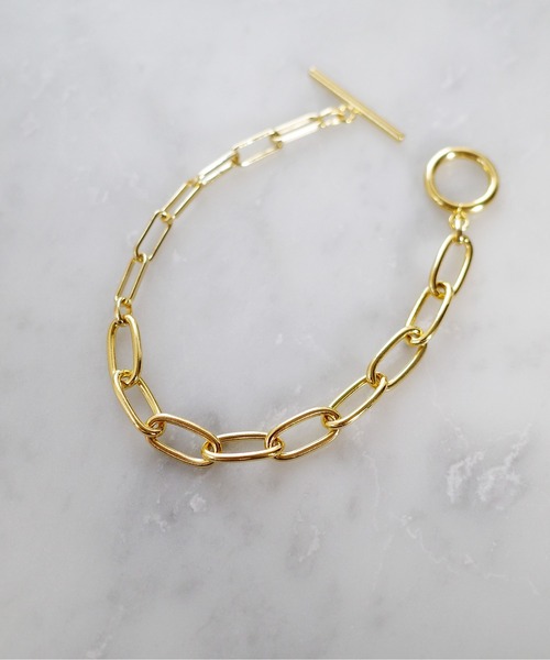 SIGNAL(シグナル)の「【SIGNAL/シグナル】Gradient Mix Chain Bracelet/ チェーンブレスレット(ブレスレット・レディース・ゴールド・16.5cm)」の2枚目の写真