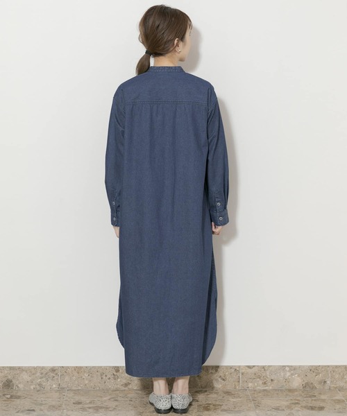 美品 アーバンリサーチサニーレーベル デニムノーカラーシャツワンピース URBAN RESEARCH SONNY LABEL - 美品 アーバンリサーチサニー