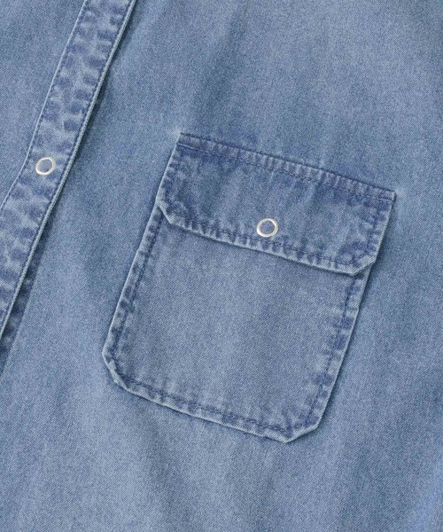 URBAN RESEARCH Sonny Label（アーバンリサーチサニーレーベル）の「デニムノーカラーシャツワンピース（ワンピース・レディース・ブルー/インディゴブルー・FREE）」の11枚目の写真