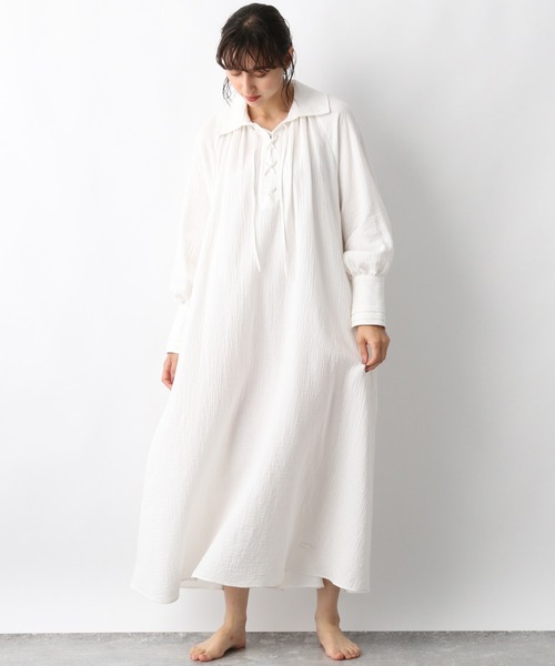 e/rm（イーアールエム）の「【e/rm】ダブルガーゼマキシワンピース 236472（ワンピース・レディース・オフホワイト/ブラック・FREE）」の11枚目の写真