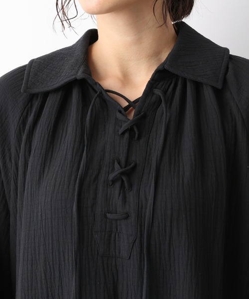 e/rm（イーアールエム）の「【e/rm】ダブルガーゼマキシワンピース 236472（ワンピース・レディース・オフホワイト/ブラック・FREE）」の12枚目の写真