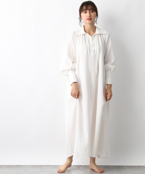 e/rm（イーアールエム）の「【e/rm】ダブルガーゼマキシワンピース 236472（ワンピース・レディース・オフホワイト/ブラック・FREE）」の19枚目の写真