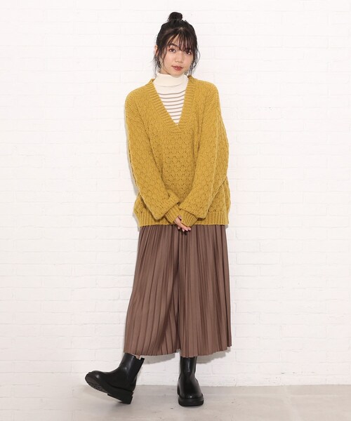 Cutie Blonde(キューティーブロンド)の「◆【吸湿発熱/S-LL】すそくるっプリーツパンツ(その他パンツ・レディース・カーキ/レンガ/チャコールグレー/ブラック/ブラウン系その他・03/01/04/02)」の15枚目の写真