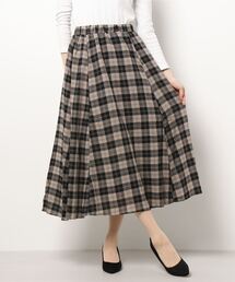 Samansa Mos2 blue | チェック柄スカート(スカート)