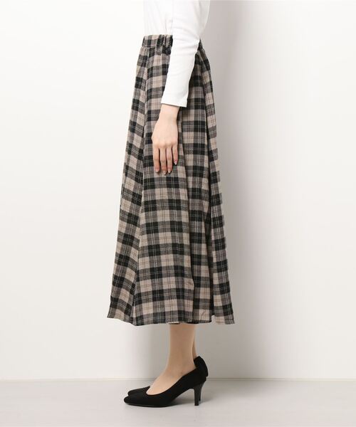 Samansa Mos2 blue（サマンサモスモスブルー）の「チェック柄スカート（スカート・レディース・ベージュ/ブラウン/グレー・ﾌﾘ-）」の5枚目の写真
