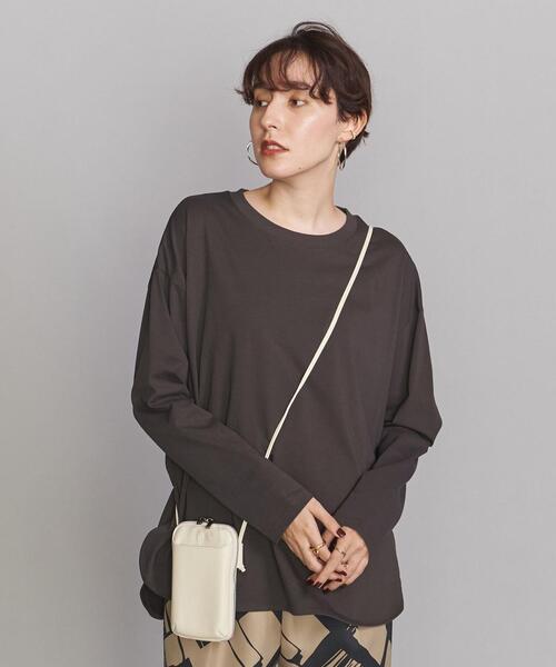 BEAUTY&YOUTH UNITED ARROWS（ビューティーアンドユースユナイテッドアローズ）の「BY シャツテール ロングスリーブ カットソー（Tシャツ/カットソー・レディース・ホワイト/ベージュ/ダークグレー・FREE）」の2枚目の写真