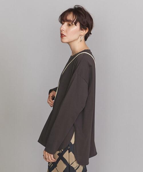 BEAUTY&YOUTH UNITED ARROWS（ビューティーアンドユースユナイテッドアローズ）の「BY シャツテール ロングスリーブ カットソー（Tシャツ/カットソー・レディース・ホワイト/ベージュ/ダークグレー・FREE）」の7枚目の写真