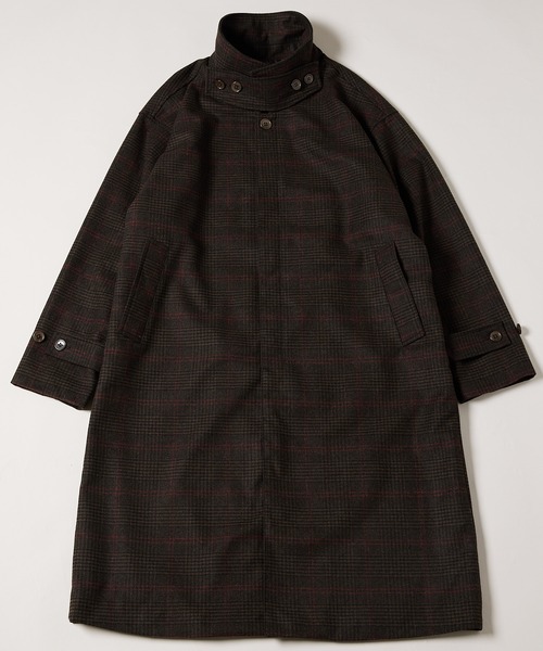 AIVER（アイバー）の「AIVER　チェックカバードステンカラーコート（ステンカラーコート・メンズ・カーキ/ホワイト×ブラック・MEDIUM/LARGE）」の18枚目の写真