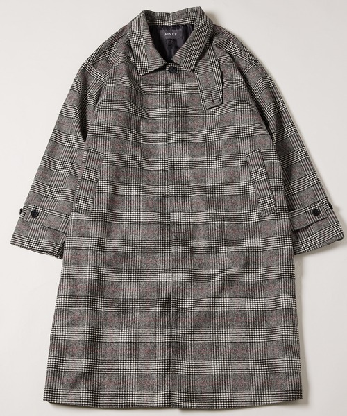 AIVER（アイバー）の「AIVER　チェックカバードステンカラーコート（ステンカラーコート・メンズ・カーキ/ホワイト×ブラック・MEDIUM/LARGE）」の15枚目の写真