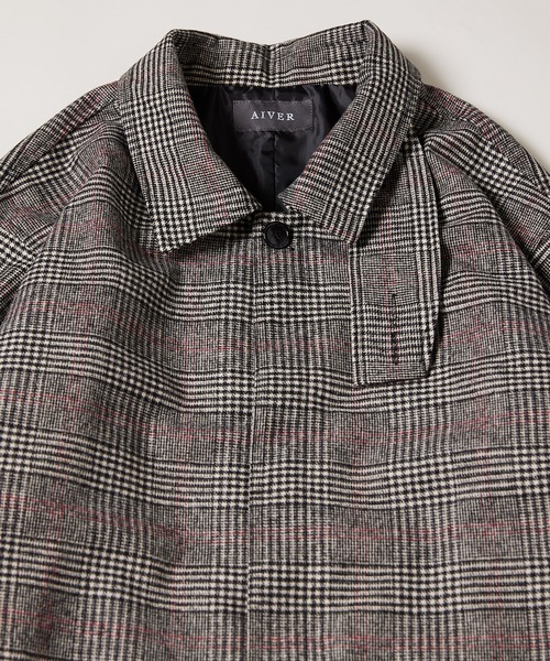 AIVER（アイバー）の「AIVER　チェックカバードステンカラーコート（ステンカラーコート・メンズ・カーキ/ホワイト×ブラック・MEDIUM/LARGE）」の20枚目の写真