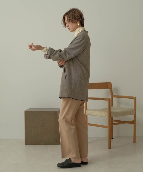 Bab（バブ）の「【WEB限定】配色パイピングカラーレスジャケット（ノーカラージャケット・レディース・ダークブラウン/ブラウン・M）」の17枚目の写真