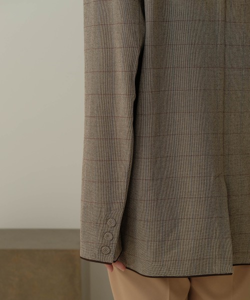 Bab（バブ）の「【WEB限定】配色パイピングカラーレスジャケット（ノーカラージャケット・レディース・ダークブラウン/ブラウン・M）」の16枚目の写真