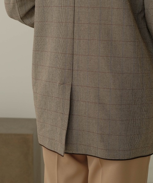 Bab（バブ）の「【WEB限定】配色パイピングカラーレスジャケット（ノーカラージャケット・レディース・ダークブラウン/ブラウン・M）」の20枚目の写真