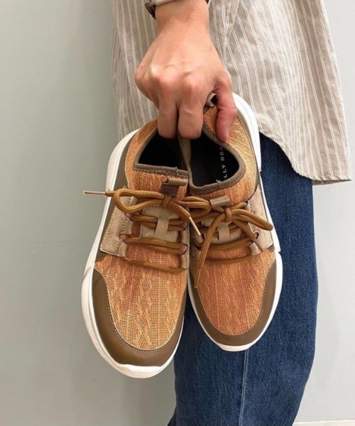 JELLY BEANS（ジェリービーンズ）の「ケーブルニットスニーカー(215-40038)JELLY BEANS(ジェリービーンズ)（スニーカー・レディース・ブラック/ブラウン/アイボリー・S/M/L）」の3枚目の写真